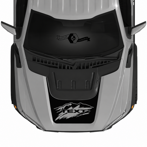 Kit grafico con decalcomanie in vinile per cofano con strisce e sacche personalizzate Montagne per musclecar, camion, power truck SVT 2022-2023