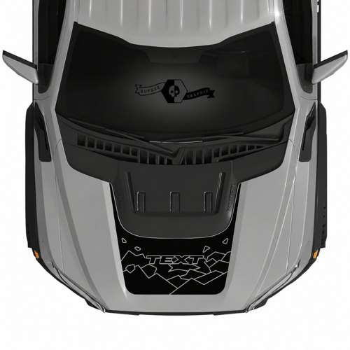 Kit adesivi strisce cofano personalizzato con motivo montagne geometriche in vinile per musclecar, camioncino power truck SVT 2022-2023