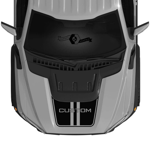 Adesivo in Vinile con Doppia Striscia sul Cofano PERSONALIZZATO per Musclecar F-150 2022+