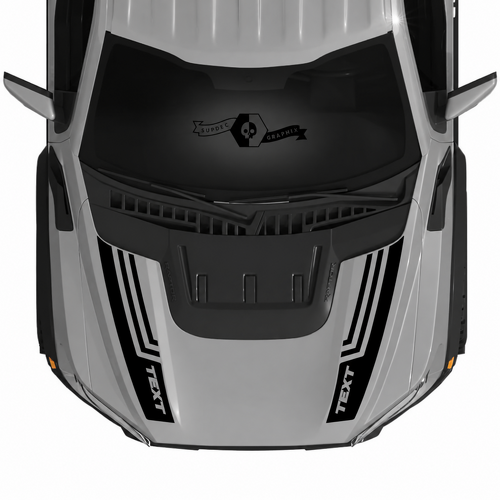 Kit grafico a strisce doppie personalizzate per cofano Adesivi in vinile per Musclecar truck power truck SVT 2022-2023