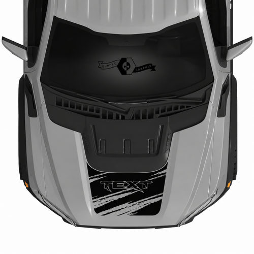 Kit di grafiche strisce cofano distrutto con presa d'aria personalizzata Adesivi in vinile per Musclecar truck power truck SVT 2022-2023