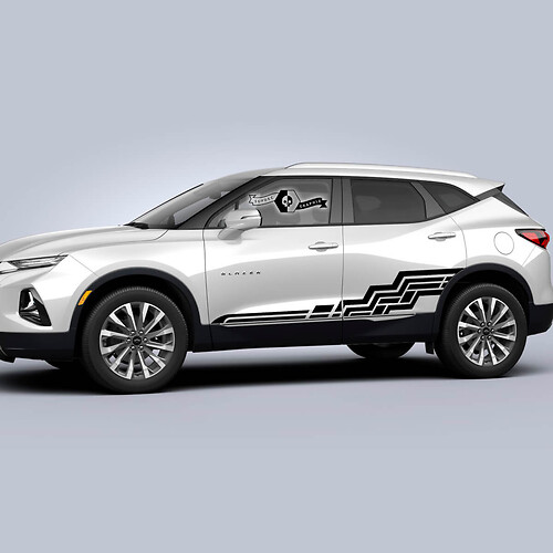 Coppia Chevrolet Blazer 2023 Decali grafiche avvolgenti Pannello di bilanciere laterale Adesivo per decalcomanie in vinile