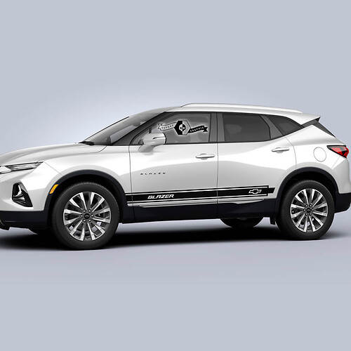 Coppia di decalcomanie grafiche Chevrolet Blazer 2023 per porte laterali, pannello basculante, logo, adesivo in vinile
