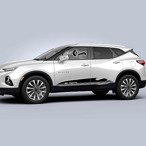 Coppia Adesivi Grafici Portiere Logo Striscia in Vinile per Chevrolet Blazer 2023
