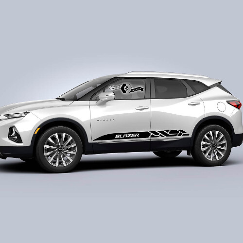 Coppia adesivo in vinile per logo striscia laterale del pannello laterale della porta Chevrolet Blazer 2023
