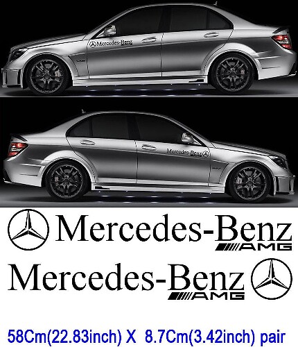 2 adesivi Mercedes Benz Motorsport Decal AUTO AMG C63 E63 SLK SL6
