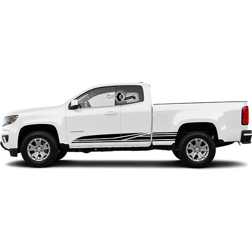 Coppia di adesivi in ​​vinile per decalcomanie in vinile con strisce di pannello a bilanciere laterale Chevrolet Colorado
