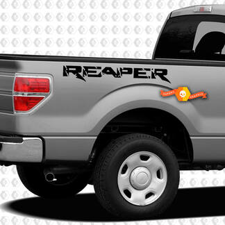 2x Ford F-150 Raptor Reaper Bed grafica laterale Decalcomania a strisce in vinile
