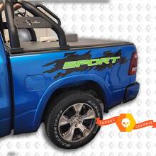 Coppia di adesivi laterali per letto sportivo in stile Dodge Ram Rebel, grafica adesiva in vinile per il lato del letto 2017 - 2023
 2