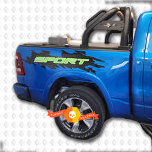 Coppia di adesivi laterali per letto sportivo in stile Dodge Ram Rebel, grafica adesiva in vinile per il lato del letto 2017 - 2023
 3