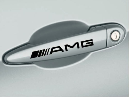 Set di adesivi in vinile per maniglie delle porte stile AMG per Mercedes-Benz
