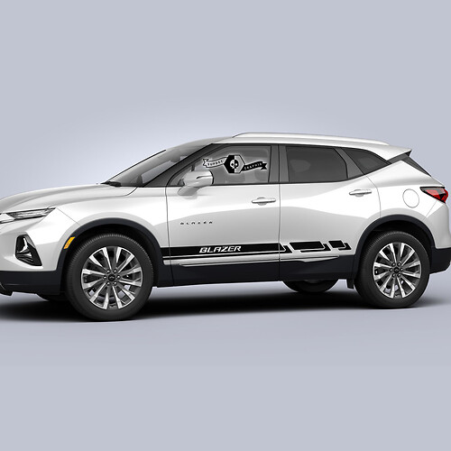 Coppia Chevrolet Blazer 2023 decalcomanie porte laterali pannello basculante logo nuova striscia adesivo in vinile
