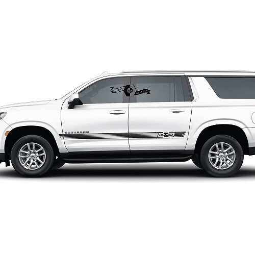 Coppia di strisce laterali Chevrolet Suburban Linea Trim Porte Adesivo in vinile sottile
