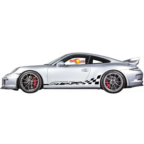 Kit di Adesivi in Vinile a Strisce a Scacchiera per Minigonne GTS per Porsche 911