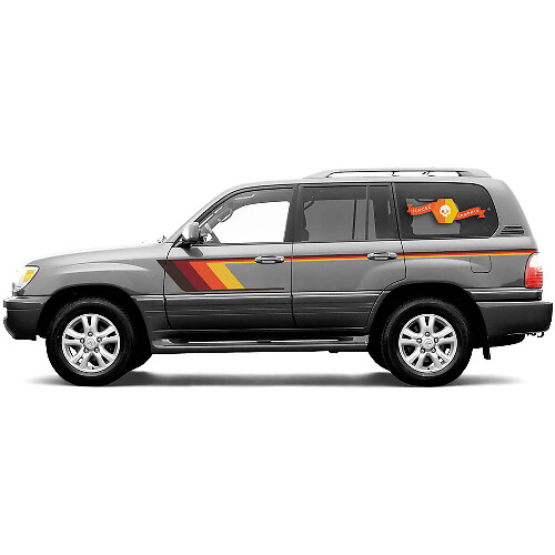 Kit Adesivi in Vinile Strisce Laterali Retrò per Toyota Land Cruiser 100 / Lexus LX470
