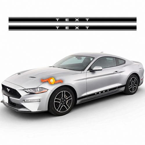 DECALCO ADESIVA IN VINILE PER PANNELLO LATERALE CON LETTERE SPAZIATE DOPPIE GUIDE PER FORD MUSTANG
