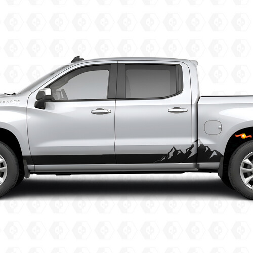 Strisce in Vinile per Porte e Minigonne Mountain Range per Chevrolet Silverado 1500 T1XX 2019-2026