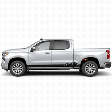 Strisce in Vinile per Porte e Minigonne Mountain Range per Chevrolet Silverado 1500 T1XX 2019-2026_2