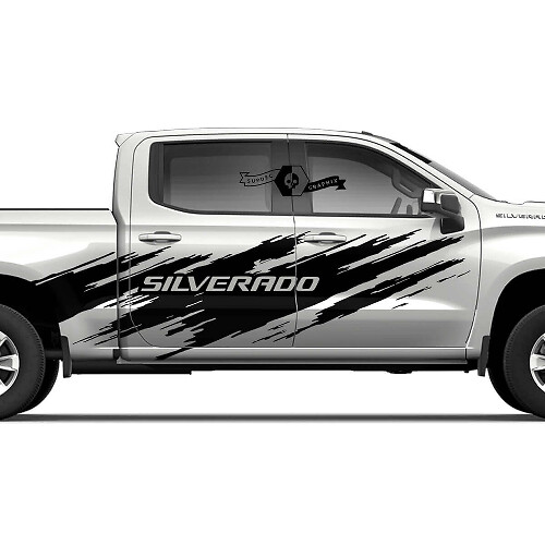 Adesivo Vinil Grafica Paraspruzzi Laterale Porte Per Chevrolet Silverado