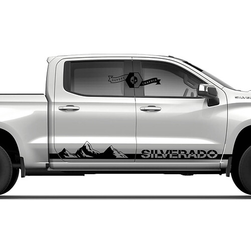 Coppia Chevrolet Silverado Sidefute Panel Mountains Mountane Ombra Stripe Stripe Decal Decal