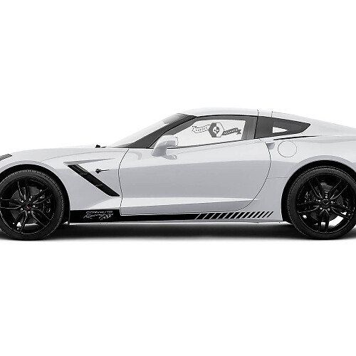 Adesivi in Vinile con Striscia a Bandiera da Corsa per Modanature Chevrolet Corvette