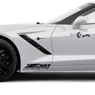 2x adesivi in ​​vinile con logo Chevrolet Corvette per porte laterali Shadow Z51
