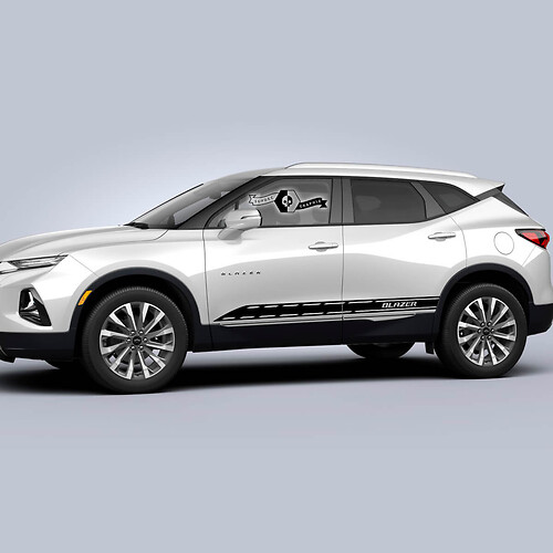 2x paio di decalcomanie grafiche Chevrolet Blazer 2023 per porte laterali, pannelli basculanti, finiture in vinile, adesivi
