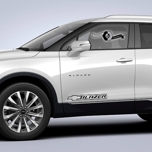 2 adesivi in ​​vinile con finiture in ombra per le porte laterali Chevrolet Blazer 2023
