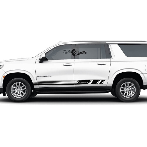 Coppia di strisce laterali per Chevrolet Suburban, adesivi in vinile per rivestimento delle porte
