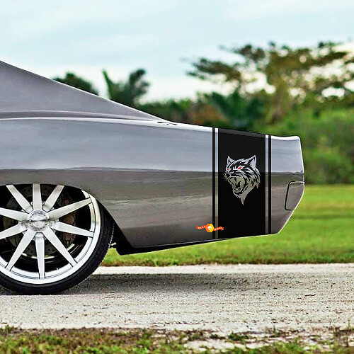 Kit Adesivi Vinilici Stile Wildcat Strisce Fianchetta per Dodge Charger 1968-70