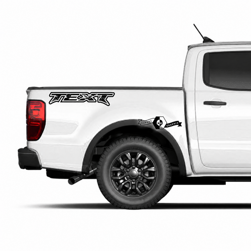 Set Coppia di Adesivi per Contorno Testo Personalizzato, Logo, Grafica Laterale per Cassone per Musclecar Ranger Power Truck