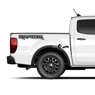 Coppia Ford F-150 Raptor 2022 2023+ Side Bed Outline Trim Logo Graphics Set Decal Stickers

