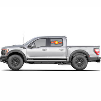 Coppia Ford F-150 Raptor SHELBY 2022 2023+ Linee porte laterali Set grafico Logo Stripe Decal
