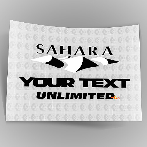 Adesivo Vinil Personalizzato Sahara Unlimited per Jeep Wrangler