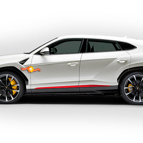 Coppia di strisce adesive in vinile per pannelli laterali Lamborghini Urus 2021 2022 2023
