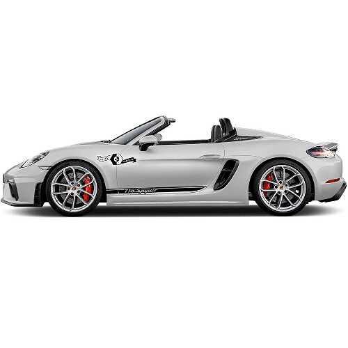 Kit Adesivi in Vinile con Strisce Laterali Cofano Originali per Porsche 718 Spyder 2022