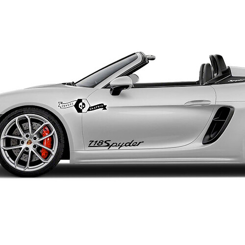 2 Porsche 2022 Porsche 718 Spyder Adesivo per decalcomanie con logo laterale per porte
