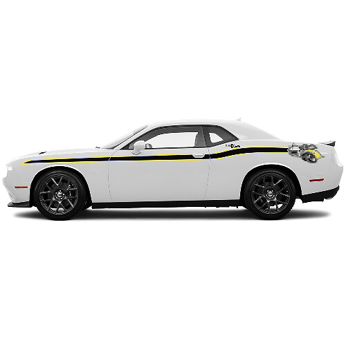 Adesivo in vinile laterale stile strisce Rumble Bee per Dodge Challenger