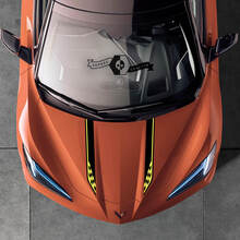 2020 2022 2023 Chevrolet Corvette C8 Stingray Hood Corvette Classic Bandiere a scacchiera Logo Adesivo Decal Strisce 2 colori
 2
