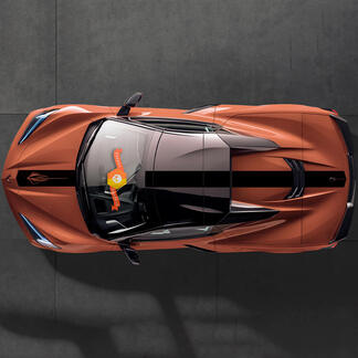 2020 2022 2023 Chevrolet Corvette C8 Stingray Nuovo cofano sul tetto Strisce posteriori Corvette Logo Decal Stripes
