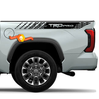 Coppia Toyota TRD forme geometriche letto laterale decalcomania in vinile adesivo grafica Tacoma Tundra 2023
