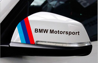 Coppia di adesivi per specchietti retrovisori in PVC per BMW
