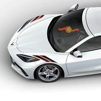 2x strisce per parafango anteriore Chevrolet Corvette C8 Stingray, adesivo in vinile in 2 colori
