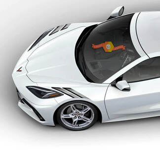 2x strisce per parafango anteriore per auto Chevrolet Corvette C8 Stingray, adesivo in vinile con logo in 2 colori
