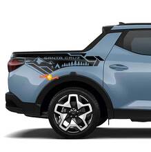 2x Adesivi in vinile laterali per fiancate del letto Camper edition con montagne e alberi adatti a Hyundai Santa Cruz
_2