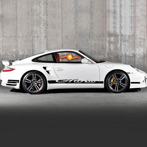 Coppia Porsche GTurbo Decal Decal Pannello di bilanciere Porte Adesivo per decalcomanie del kit

