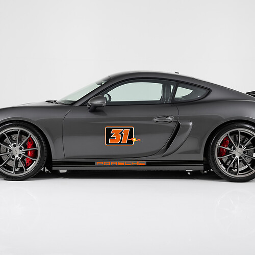 Coppia Porsche 911 Numero laterale Decal Pannello Pannello Porte Adesivo per decalcomanie - 3 colori
