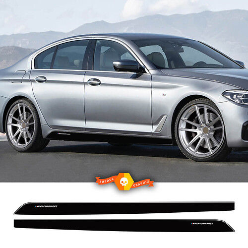 2 BMW M Performance laterale Pannello di bilanciere Stripes Decals impostato per M5 G30 G31 F90