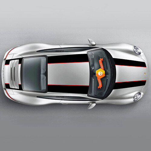 Porsche Racing Stripes contorni R sopra le cime per Carrera o qualsiasi Porsche Full Kit 2 Colori