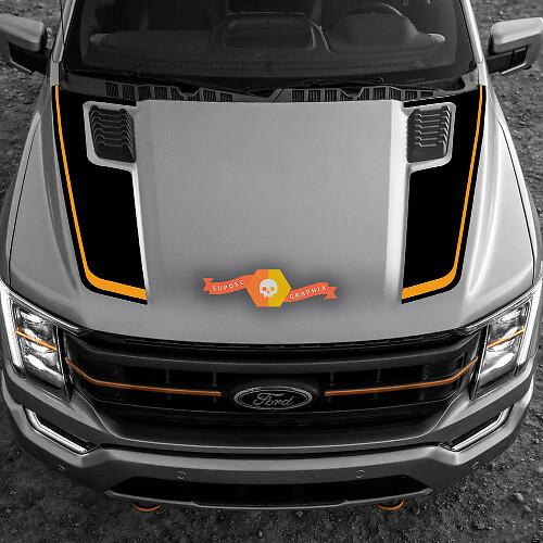 Adesivo in Vinile a Strisce Doppie per Cofano per Musclecar F-150 Tremor 2022-2023